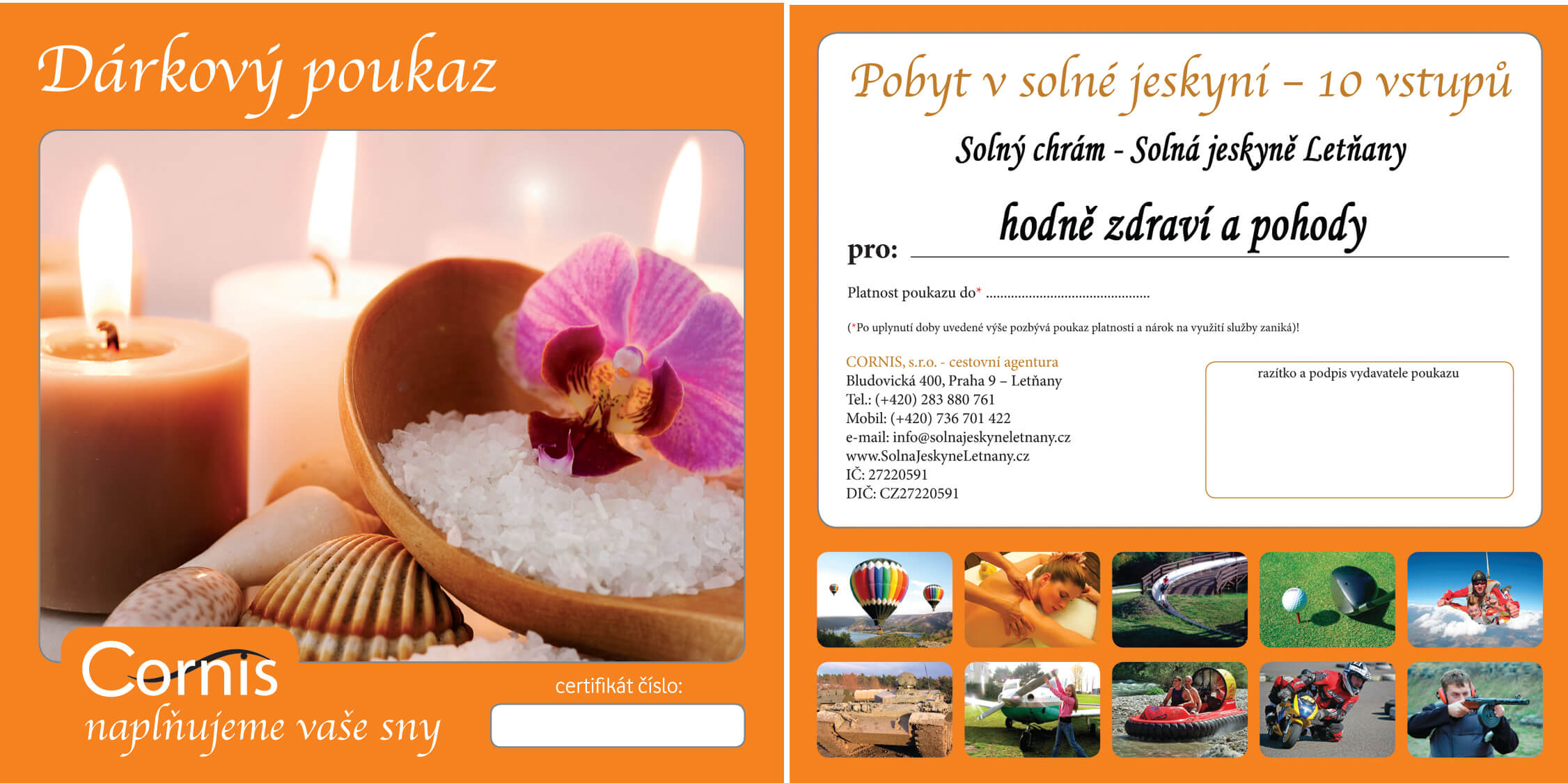 Dárkový poukaz do solné jeskyně Letňany